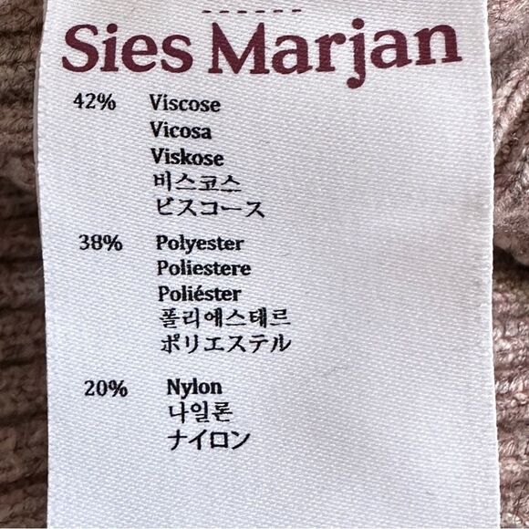 Sies Marjan XLV Marled Pink Ribbed Knit Peplum Pullover Sweater V-Neck XS - Picture 8 of 9